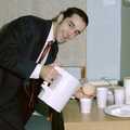 Trev pretends to make some tea, The CISU Internet Team, Bedroom Building and Ferries, Suffolk - 16th February 1996