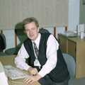 A lardy Nosher sits at a keyboard, The CISU Internet Team, Bedroom Building and Ferries, Suffolk - 16th February 1996
