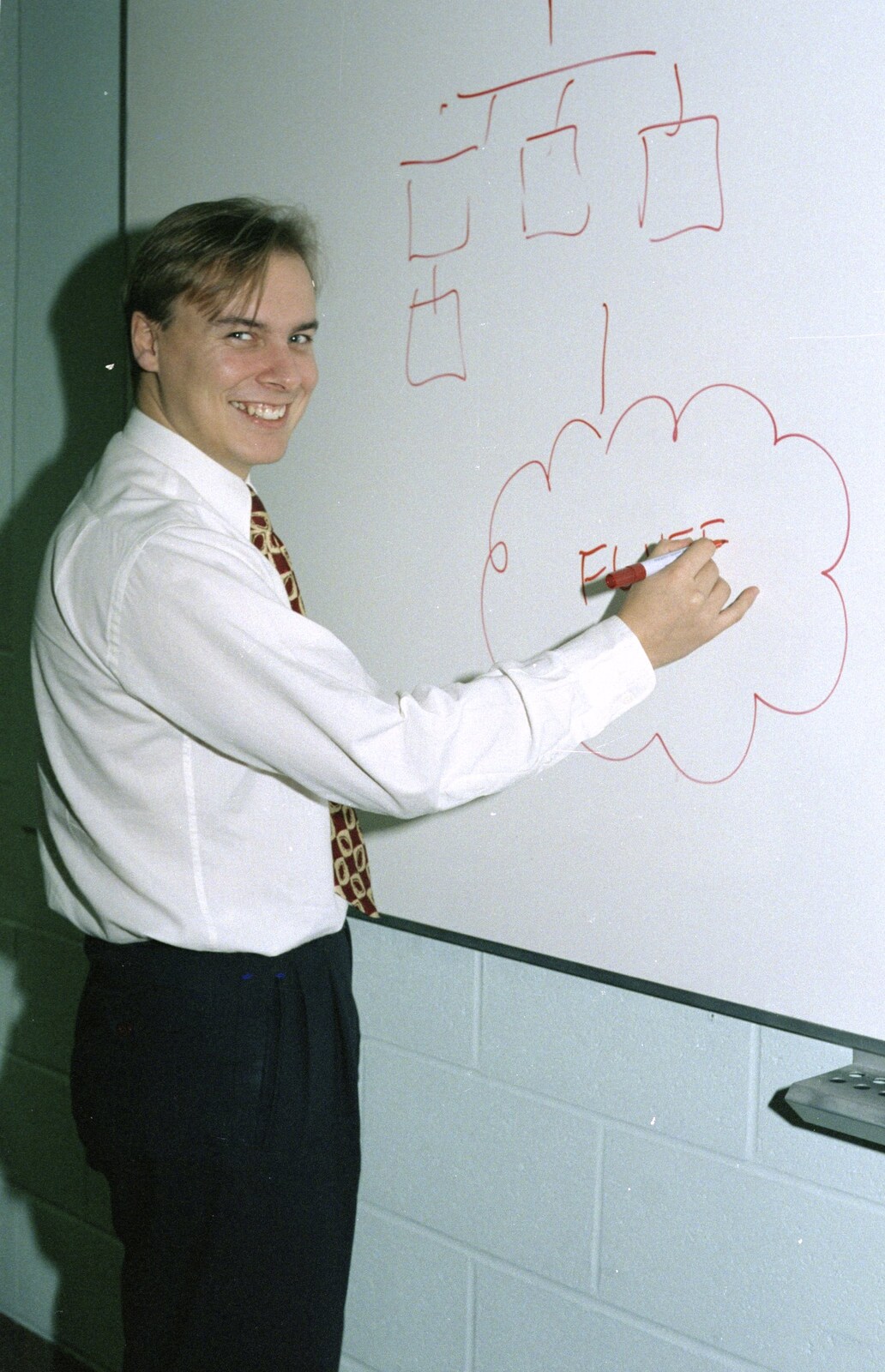 Campbell draws the Internet as 'fluff' from The CISU Internet Team, Bedroom Building and Ferries, Suffolk - 16th February 1996