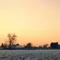 Sunset over the side field, The CISU Internet Team, Bedroom Building and Ferries, Suffolk - 16th February 1996