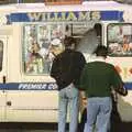 Andrew and Russell queue up for ice creams, Uni: A CISU Trip To Plymouth, Devon - 16th March 1996