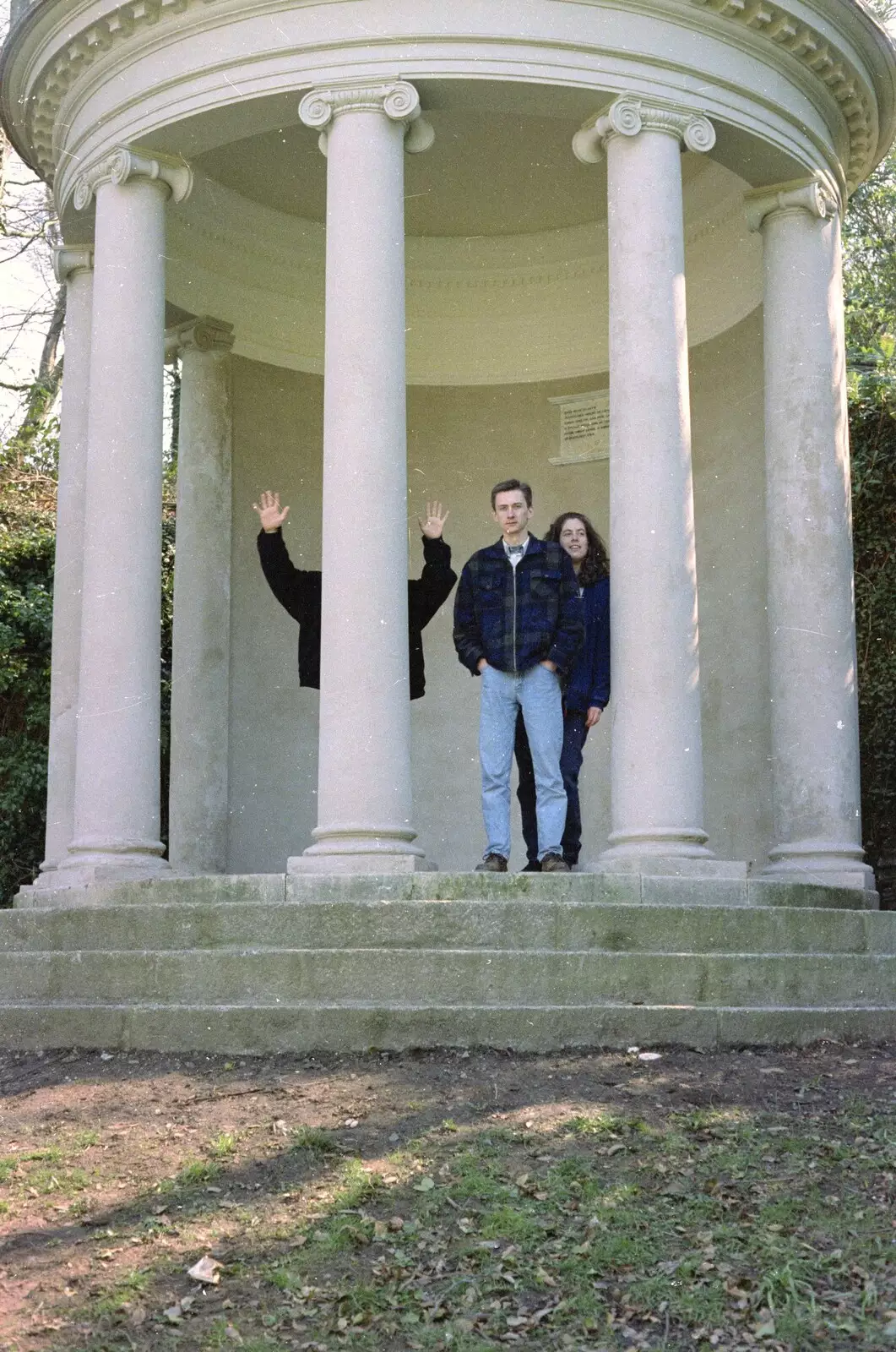 Russell, Andrew and Vicky, from Uni: A CISU Trip To Plymouth, Devon - 16th March 1996