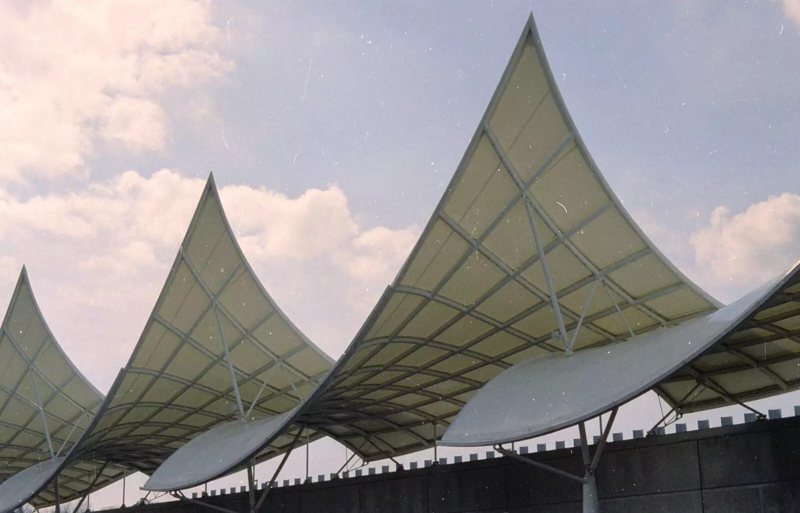 The sails of Sainsbury's, on Marsh Mills, from Uni: A CISU Trip To Plymouth, Devon - 16th March 1996