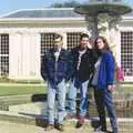 Andrew, Russell and Vicky outside the Orangery , Uni: A CISU Trip To Plymouth, Devon - 16th March 1996