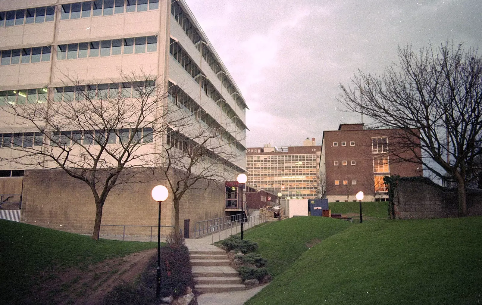 Plymouth Poly: GTB, Science and Engineering blocks, from Uni: A CISU Trip To Plymouth, Devon - 16th March 1996