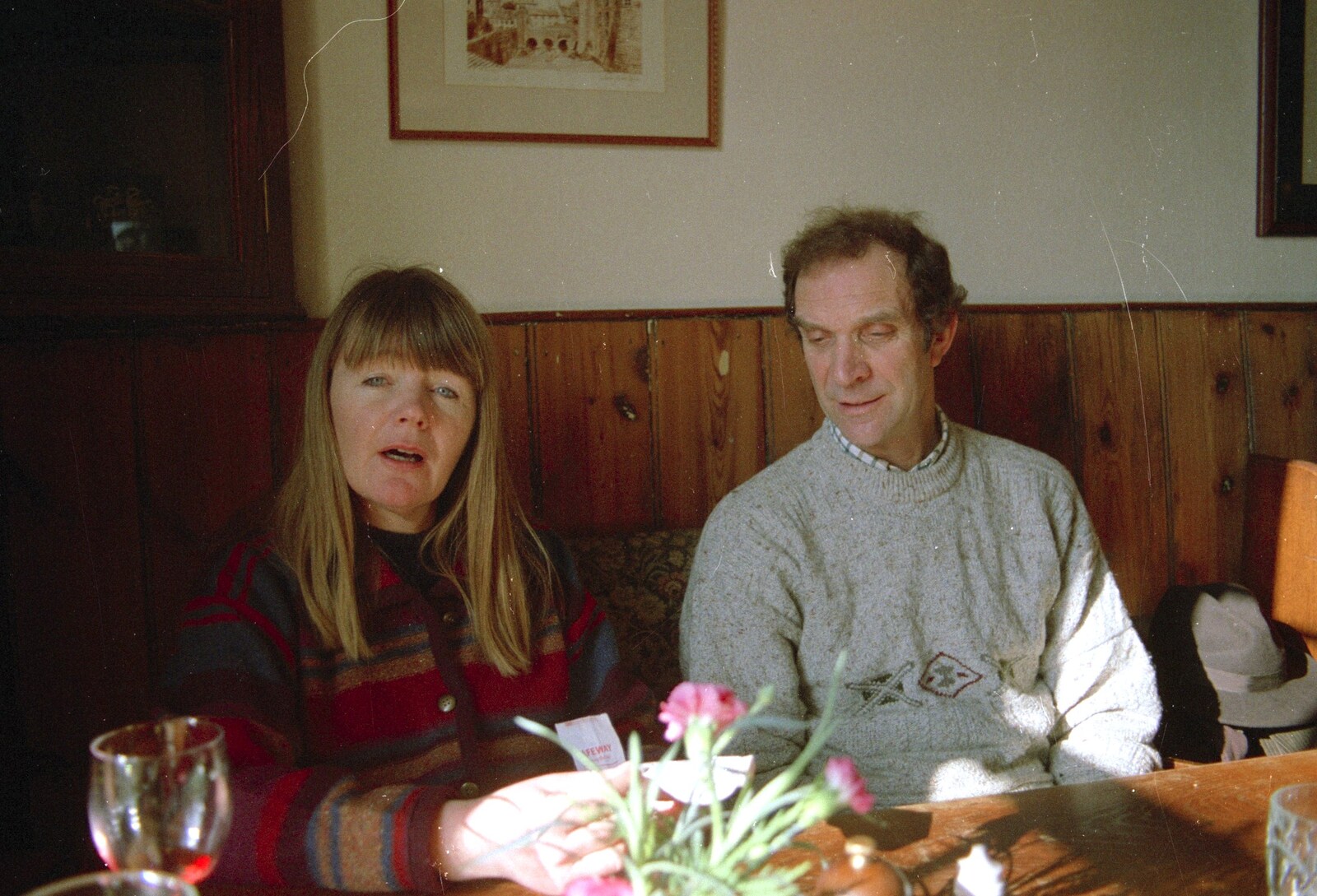 Mother and Mike in a pub in Lavenham from Mother and Mike Visit, Lavenham, Suffolk - 14th April 1996
