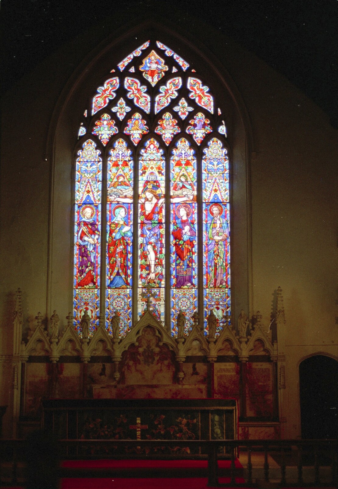 Stained glass in Lavenham church from Mother and Mike Visit, Lavenham, Suffolk - 14th April 1996