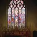 Stained glass in Lavenham church, Mother and Mike Visit, Lavenham, Suffolk - 14th April 1996