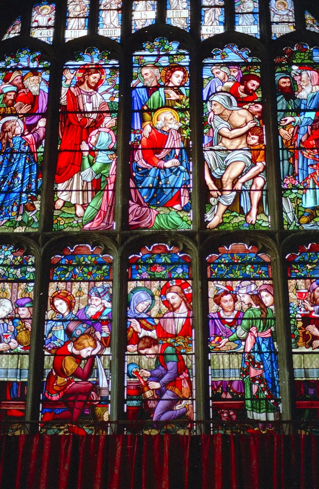 Stunning stained glass, from Mother and Mike Visit, Lavenham, Suffolk - 14th April 1996