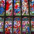 Stunning stained glass, Mother and Mike Visit, Lavenham, Suffolk - 14th April 1996