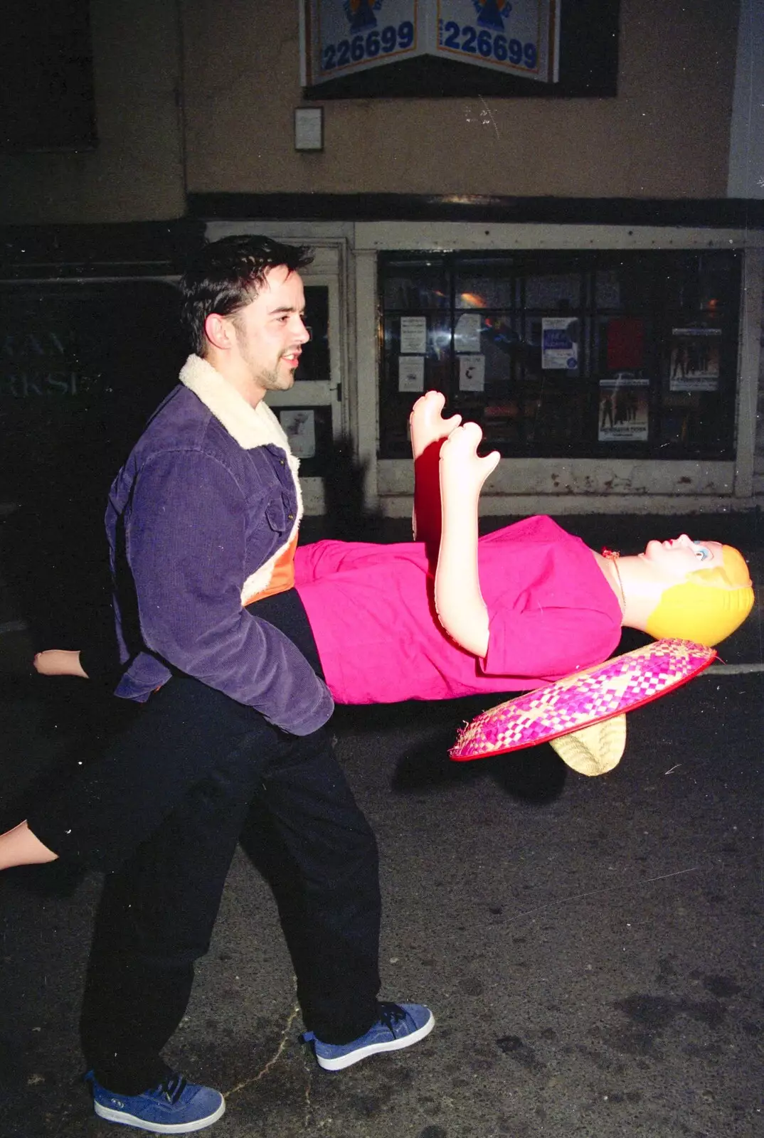 The inflatable woman leads the way, from CISU, Los Mexicanos and the Inflatable Woman, Ipswich, Suffolk - 25th April 1996