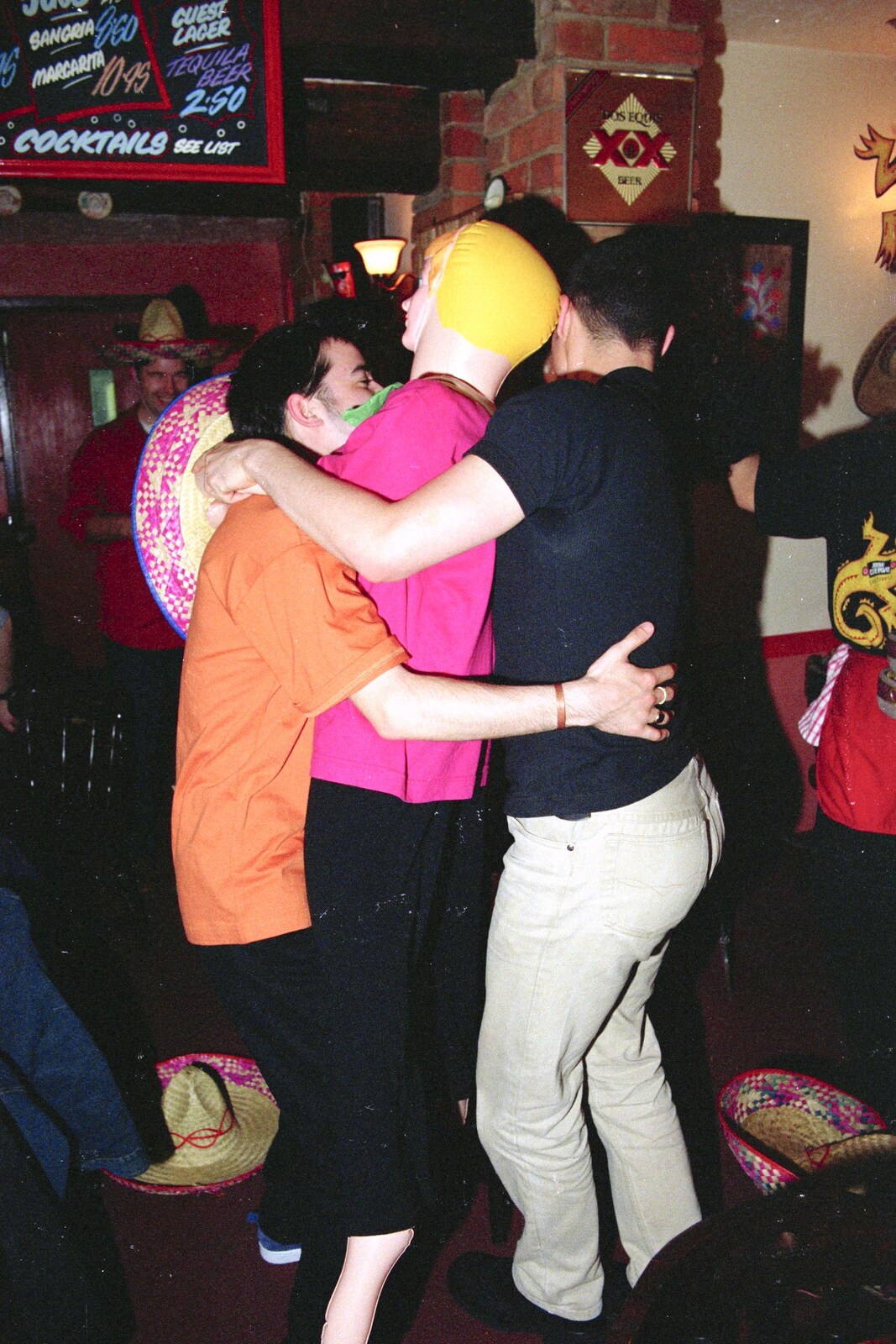 CISU, Los Mexicanos and the Inflatable Woman, Ipswich, Suffolk - 25th April 1996: A group hug