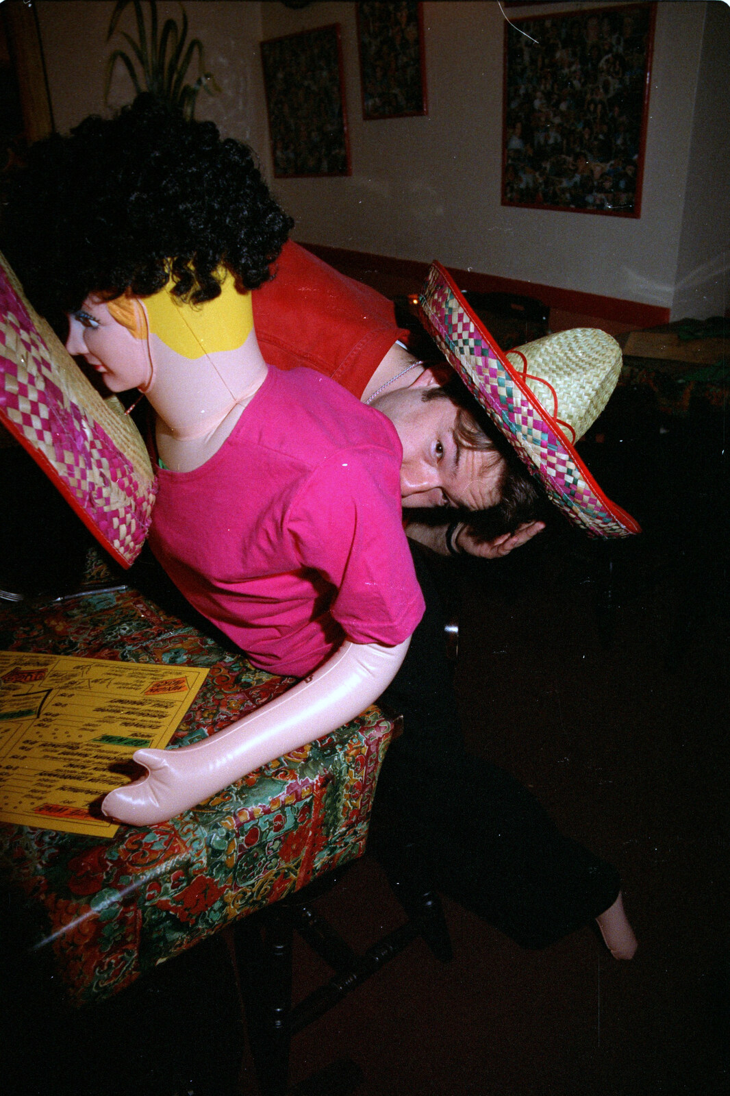CISU, Los Mexicanos and the Inflatable Woman, Ipswich, Suffolk - 25th April 1996: Tim tops up the inflatable woman