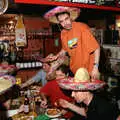 Trev stands on a chair, CISU, Los Mexicanos and the Inflatable Woman, Ipswich, Suffolk - 25th April 1996