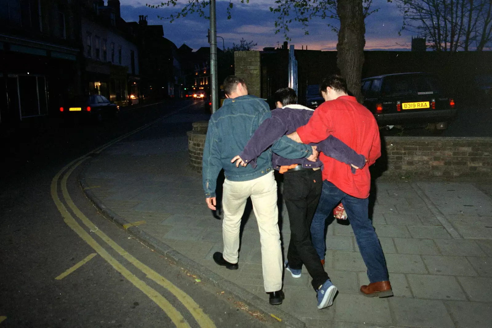 Trevor is dragged off down Tacket Street, from CISU, Los Mexicanos and the Inflatable Woman, Ipswich, Suffolk - 25th April 1996