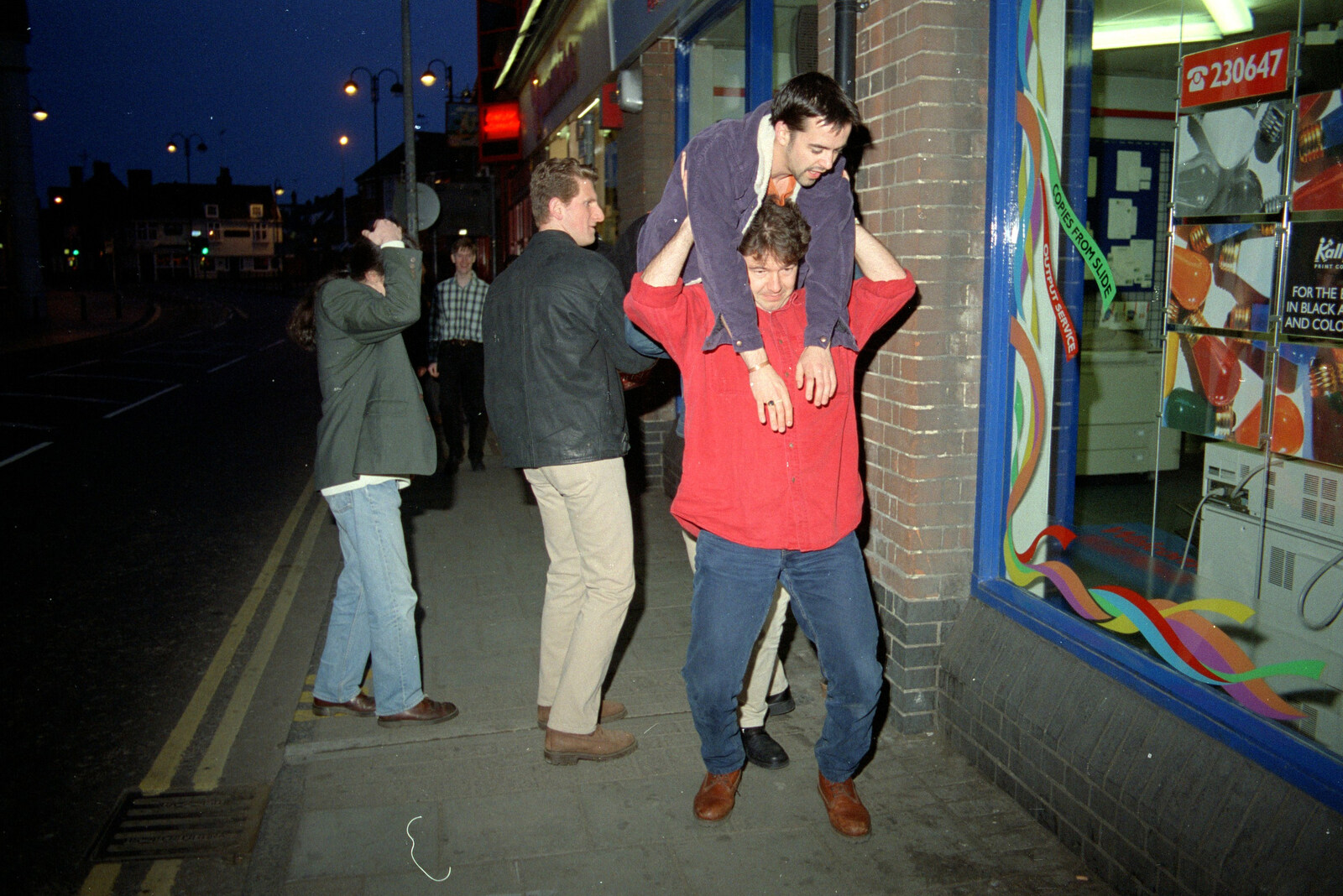 CISU, Los Mexicanos and the Inflatable Woman, Ipswich, Suffolk - 25th April 1996: Tim tries to put Trevor down