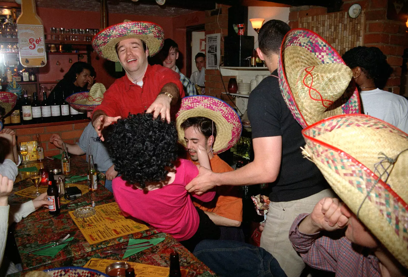 Tim reaches in, from CISU, Los Mexicanos and the Inflatable Woman, Ipswich, Suffolk - 25th April 1996