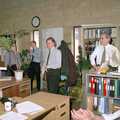 Campbell Leaves CISU, Suffolk County Council, Ipswich, Suffolk - 4th May 1996, Campbell gives some sort of speech as Martin Elsey stands by