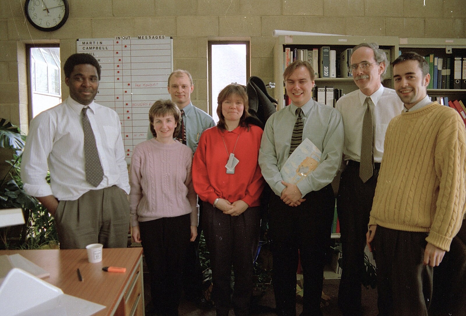 Campbell Leaves CISU, Suffolk County Council, Ipswich, Suffolk - 4th May 1996: Carl Rhoden, Alan Leach, Sheila Gardiner, Campbell, Martin and Trevor Smith