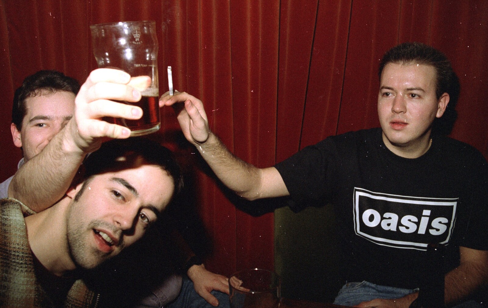 Russell, Trevor, Julian, fags and booze from Campbell Leaves CISU, Suffolk County Council, Ipswich, Suffolk - 4th May 1996