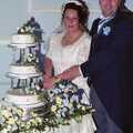 Riki and his missus cut the cake, Riki's Wedding, Treboeth, Swansea - 7th May 1996