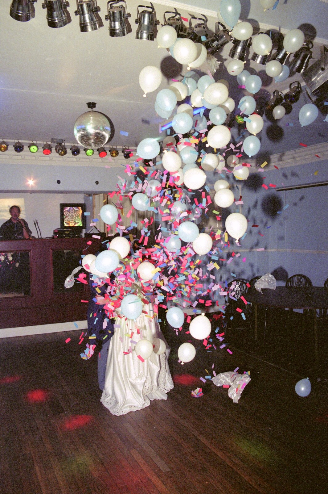 Riki's Wedding, Treboeth, Swansea - 7th May 1996: There's a bridesmaid somewhere in the mass of balloons