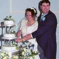 Riki and his missus cut the cake, Riki's Wedding, Treboeth, Swansea - 7th May 1996