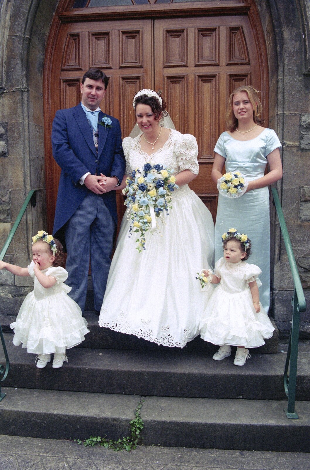 Riki's Wedding, Treboeth, Swansea - 7th May 1996: One of the bridesmaids has had enough