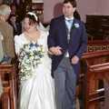 Riki and his new wife walk down the aisle, Riki's Wedding, Treboeth, Swansea - 7th May 1996