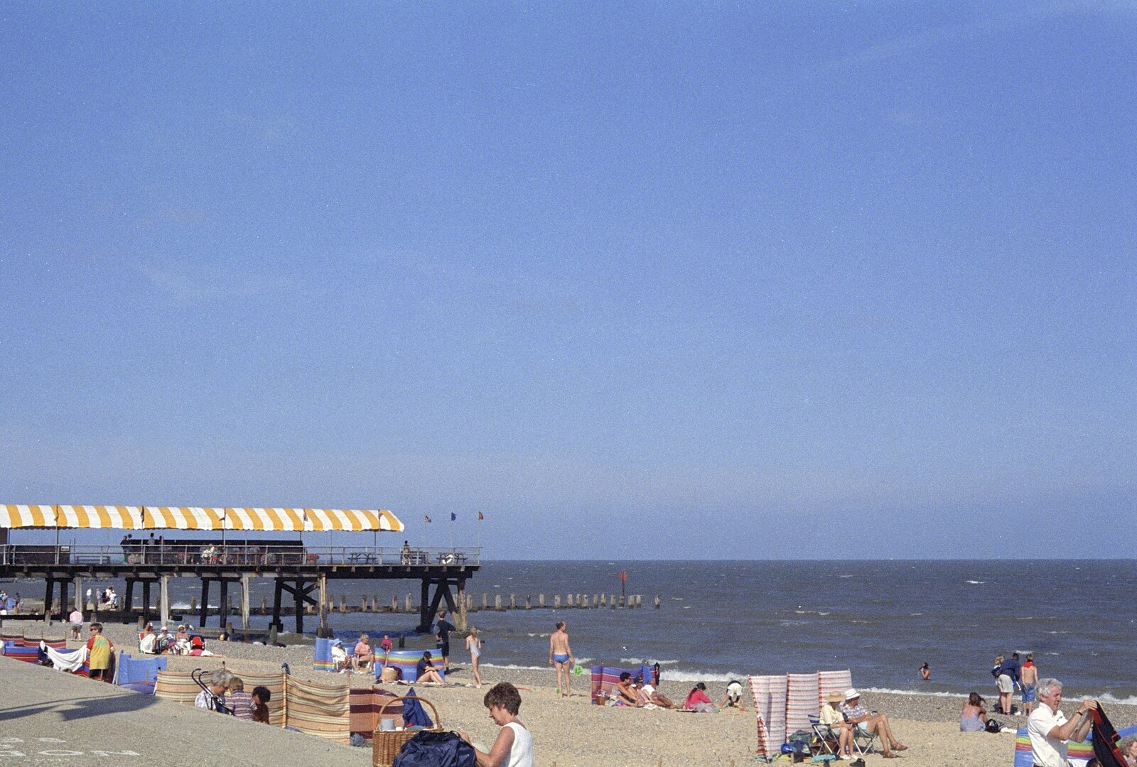 Southwold pier with a stripey awning on it from A BSCC Ride to the Six Bells, Gislingham, Suffolk - 21st May 1996
