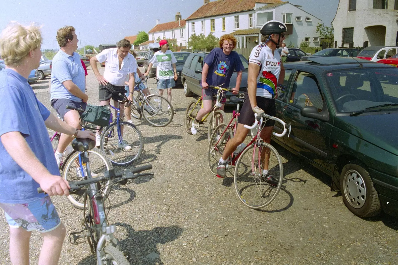 Milling around outside the Harbour Inn, from The First BSCC Bike Ride to Southwold, Suffolk - 10th June 1996