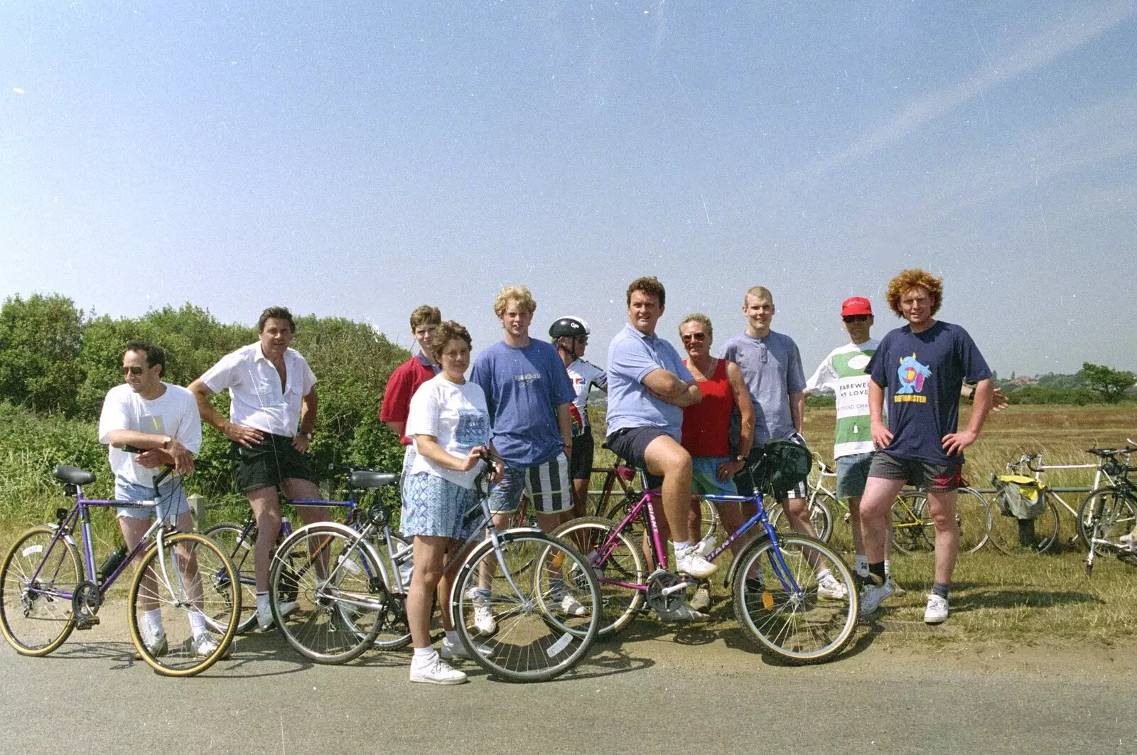 By the water towers on Southwold Common, from The First BSCC Bike Ride to Southwold, Suffolk - 10th June 1996