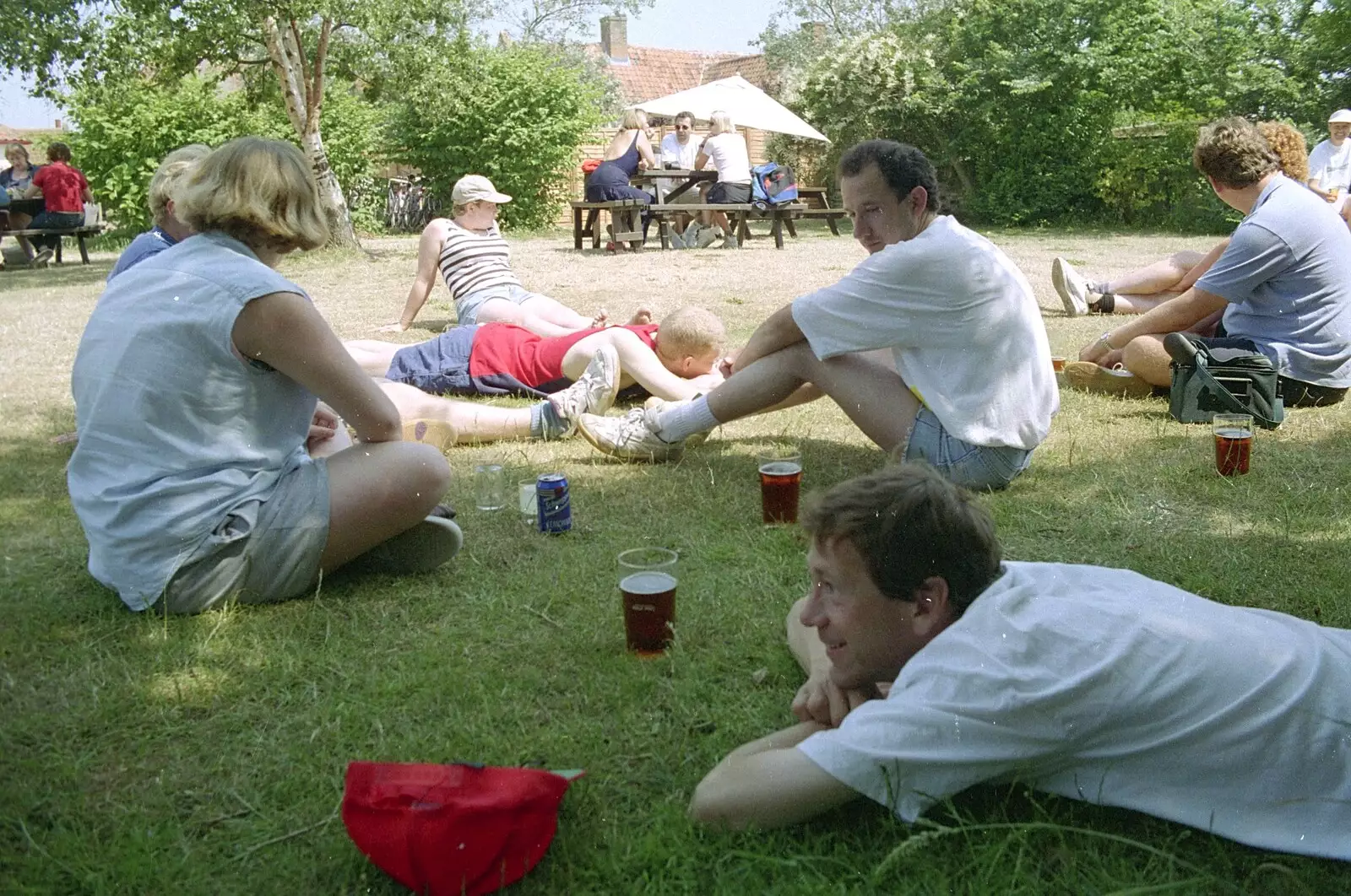 In the garden of the Walberswick Bell, from The First BSCC Bike Ride to Southwold, Suffolk - 10th June 1996