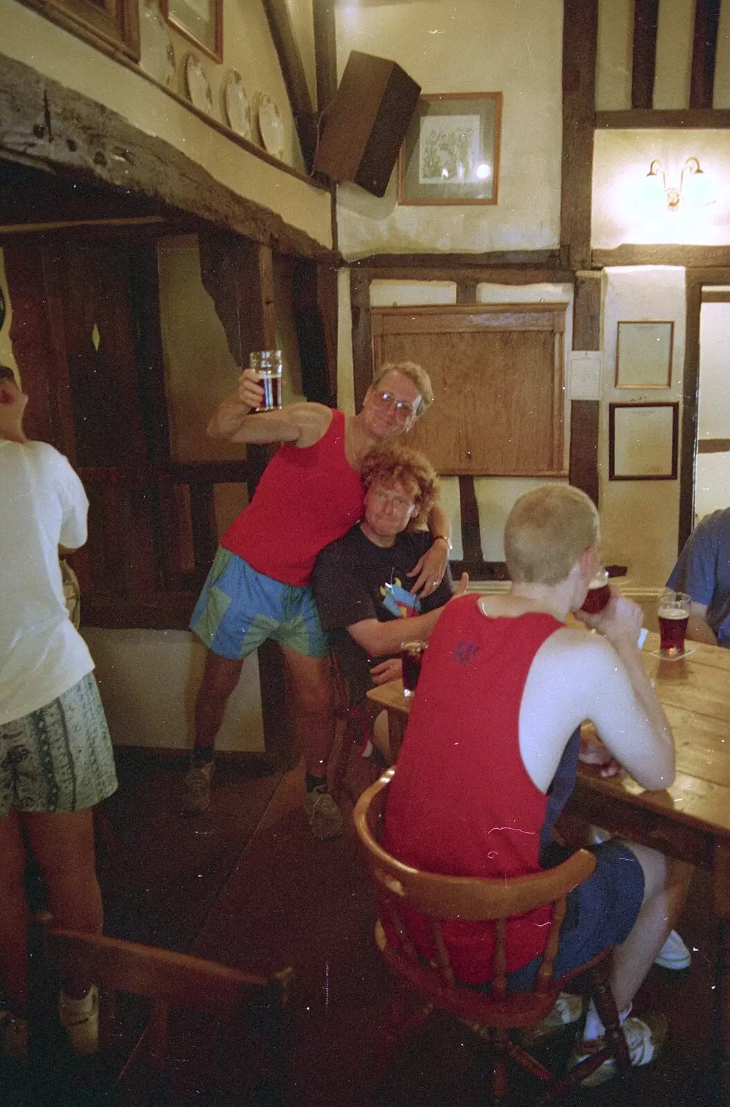 John Willy and Wavy in the Bramford Queen, from The First BSCC Bike Ride to Southwold, Suffolk - 10th June 1996