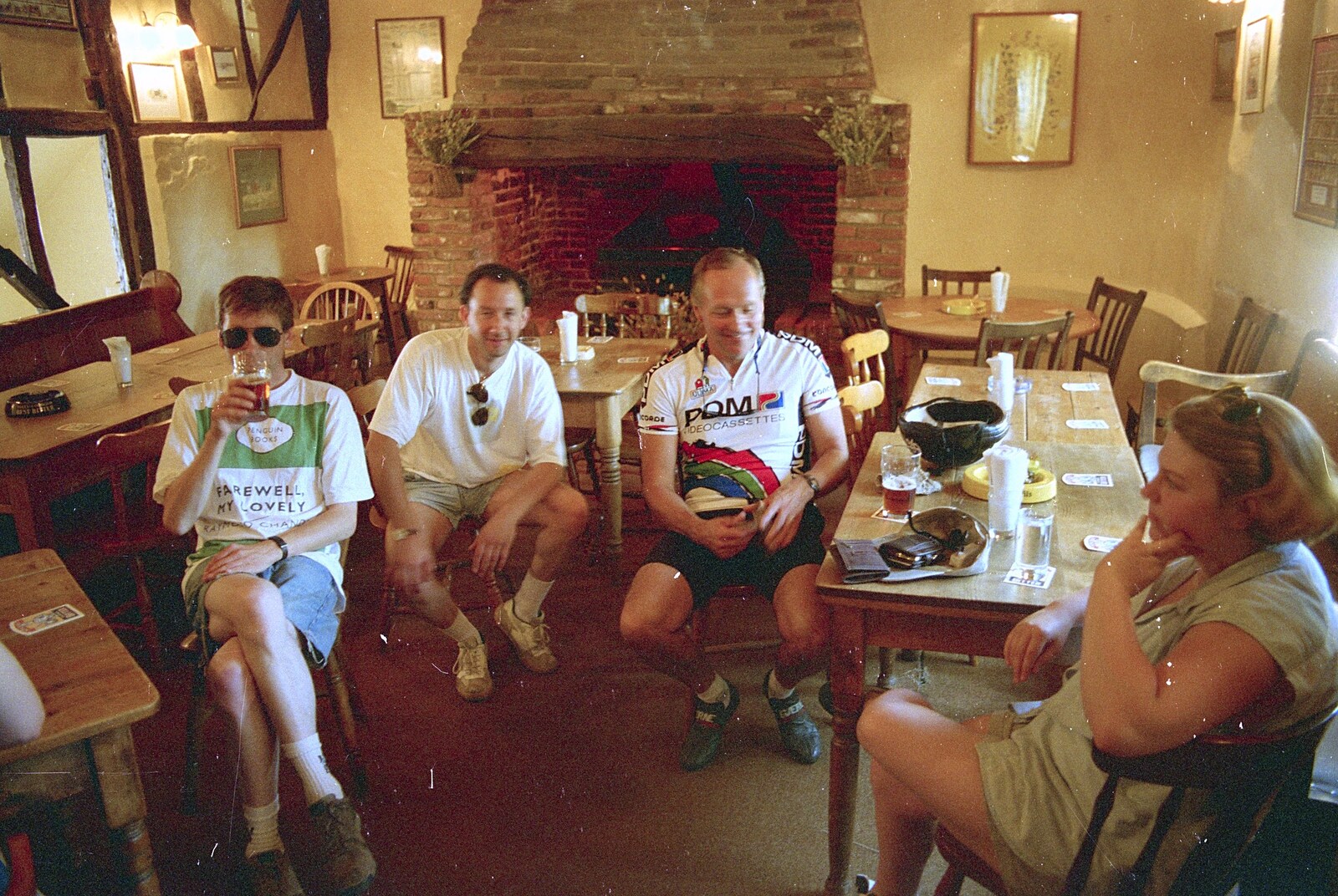 Apple, DH, Keith and Helen in the Bramford Queen from The First BSCC Bike Ride to Southwold, Suffolk - 10th June 1996