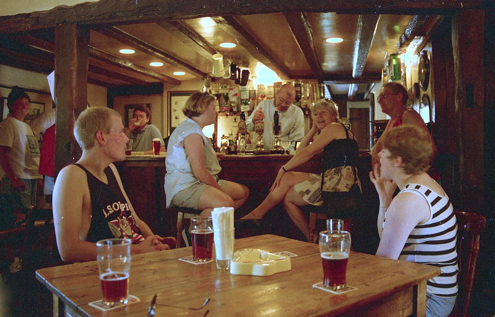 It's pub o'clock from The First BSCC Bike Ride to Southwold, Suffolk - 10th June 1996
