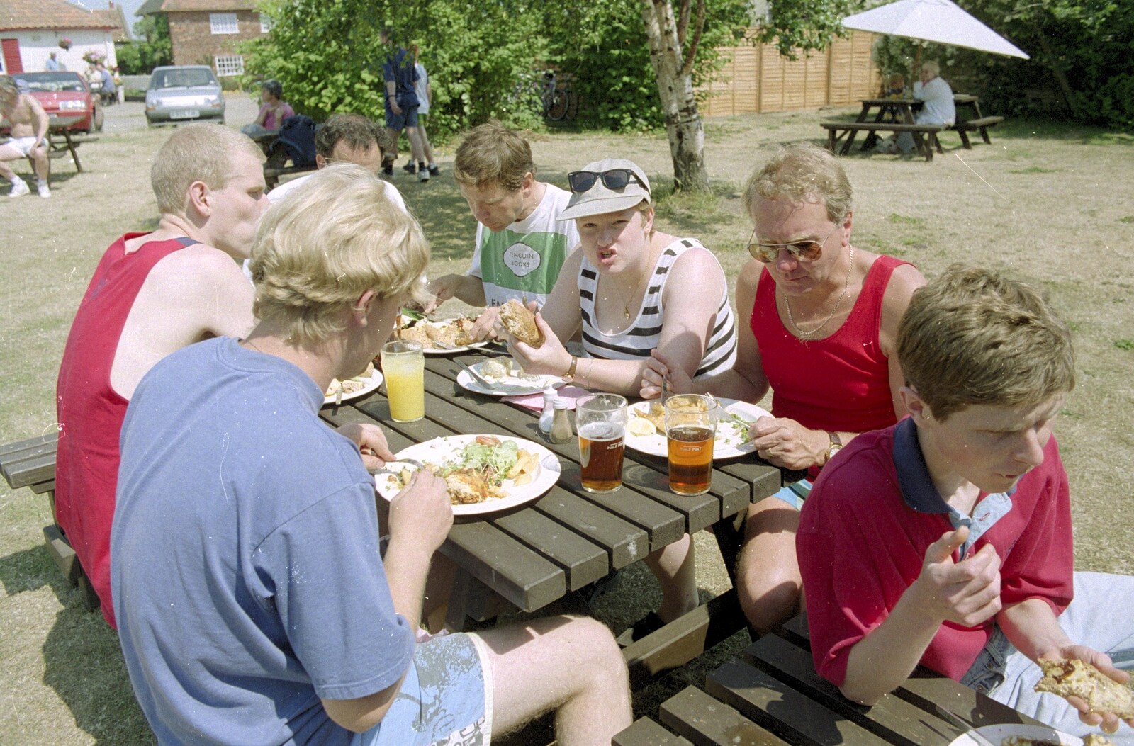 Sally gives it some from The First BSCC Bike Ride to Southwold, Suffolk - 10th June 1996
