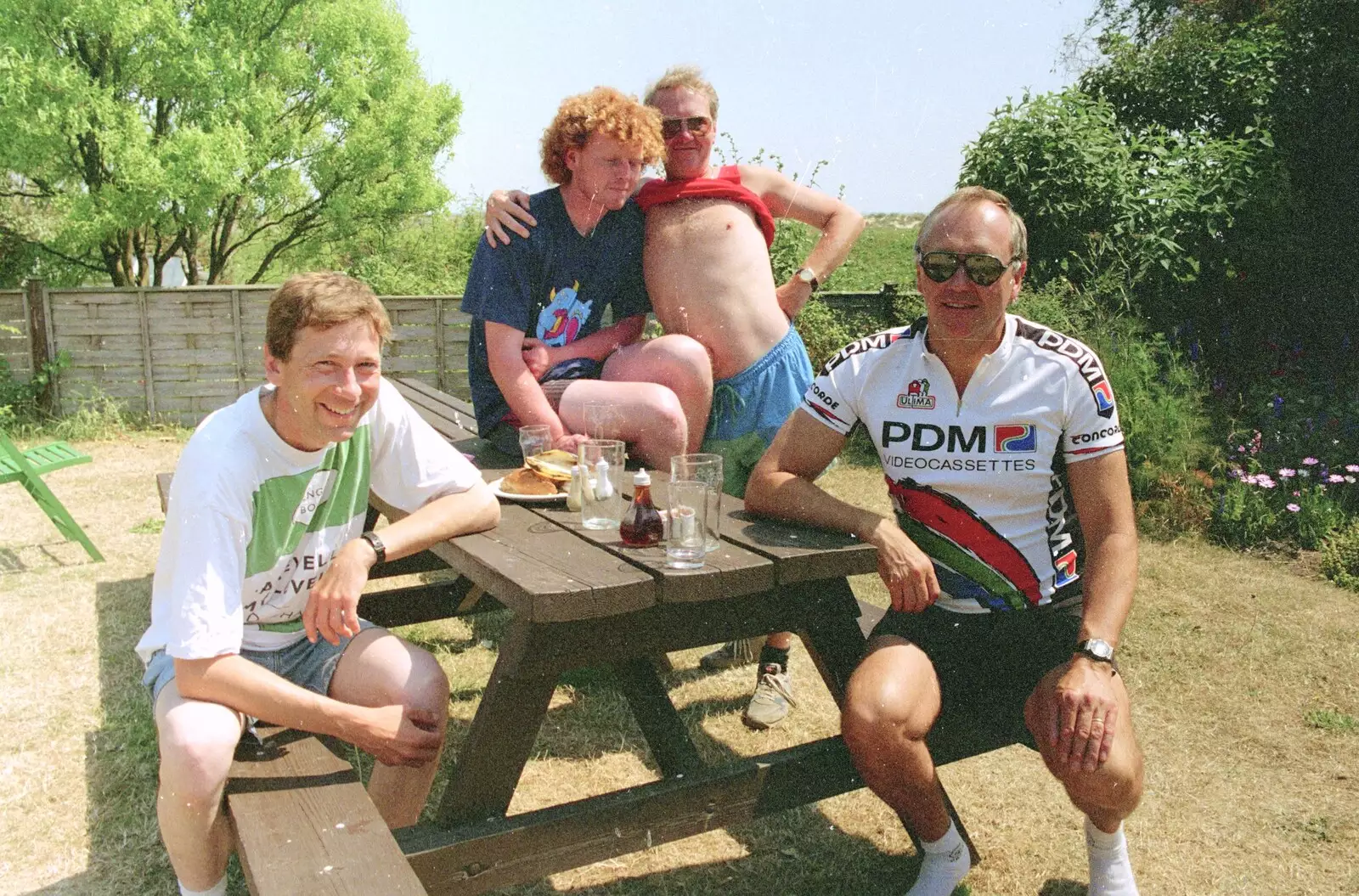 John Willy gets his chest out, from The First BSCC Bike Ride to Southwold, Suffolk - 10th June 1996