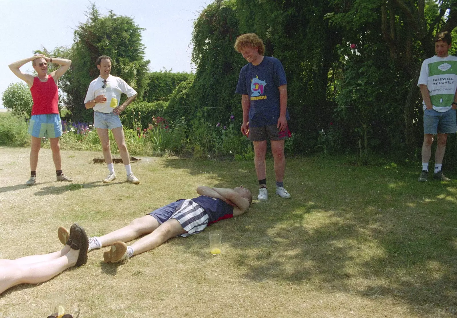 Bill flakes out, from The First BSCC Bike Ride to Southwold, Suffolk - 10th June 1996