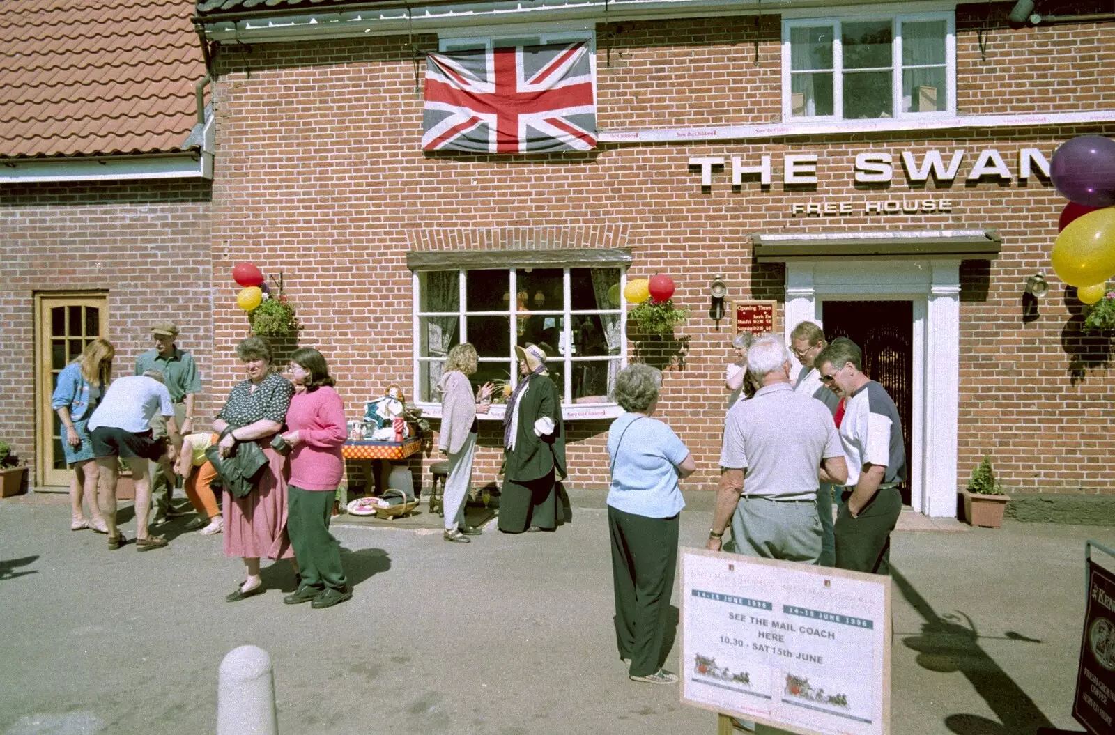 Hanging around, waiting, from The Norwich Union Mail Coach Run, The Swan Inn, Brome - 15th June 1996