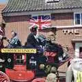 John Parker and the mail coach outside the pub, The Norwich Union Mail Coach Run, The Swan Inn, Brome - 15th June 1996