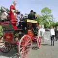 The coach heads off up to Norwich on the A140, The Norwich Union Mail Coach Run, The Swan Inn, Brome - 15th June 1996