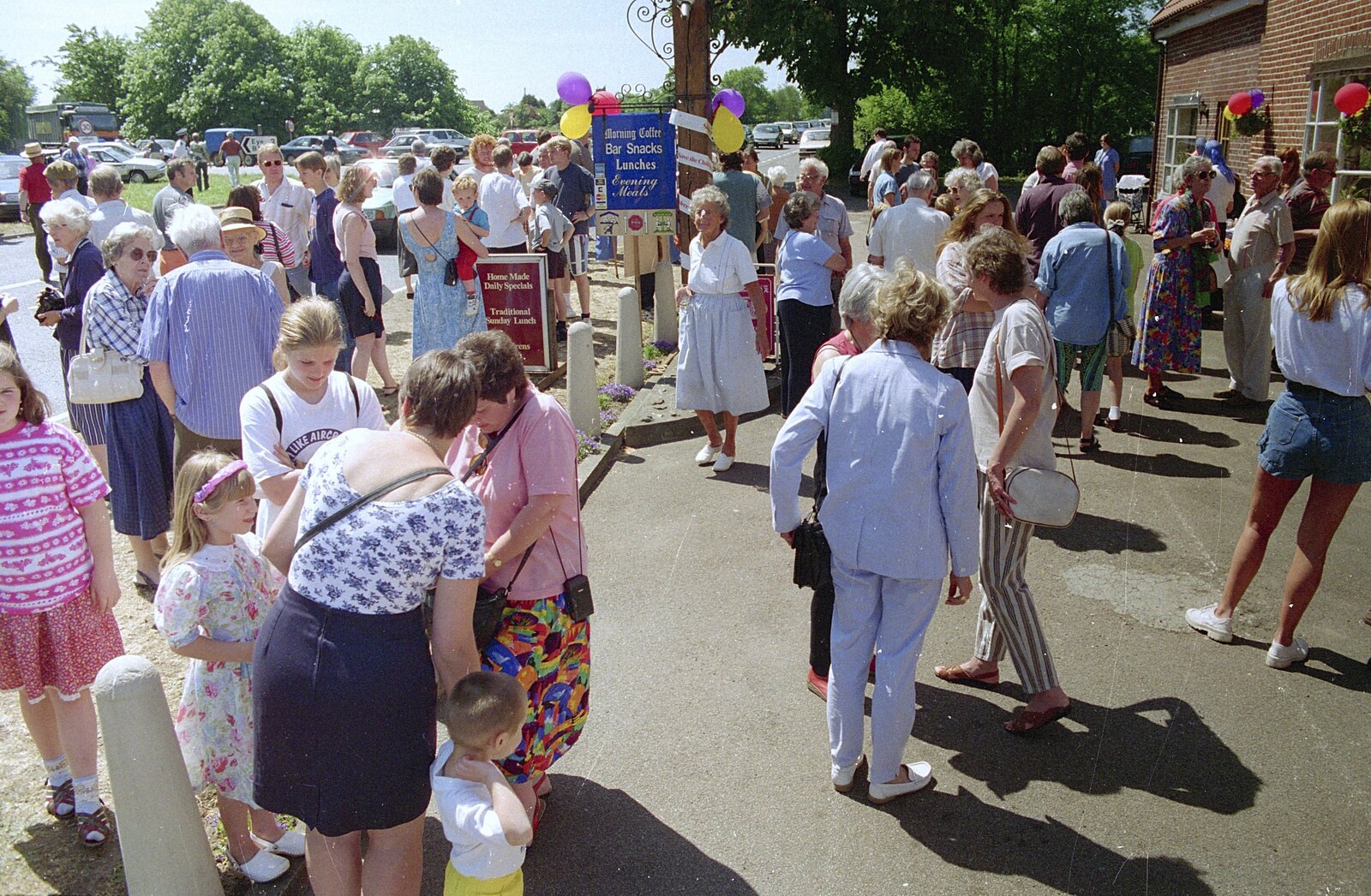 Another crowd scene from The Norwich Union Mail Coach Run, The Swan Inn, Brome - 15th June 1996