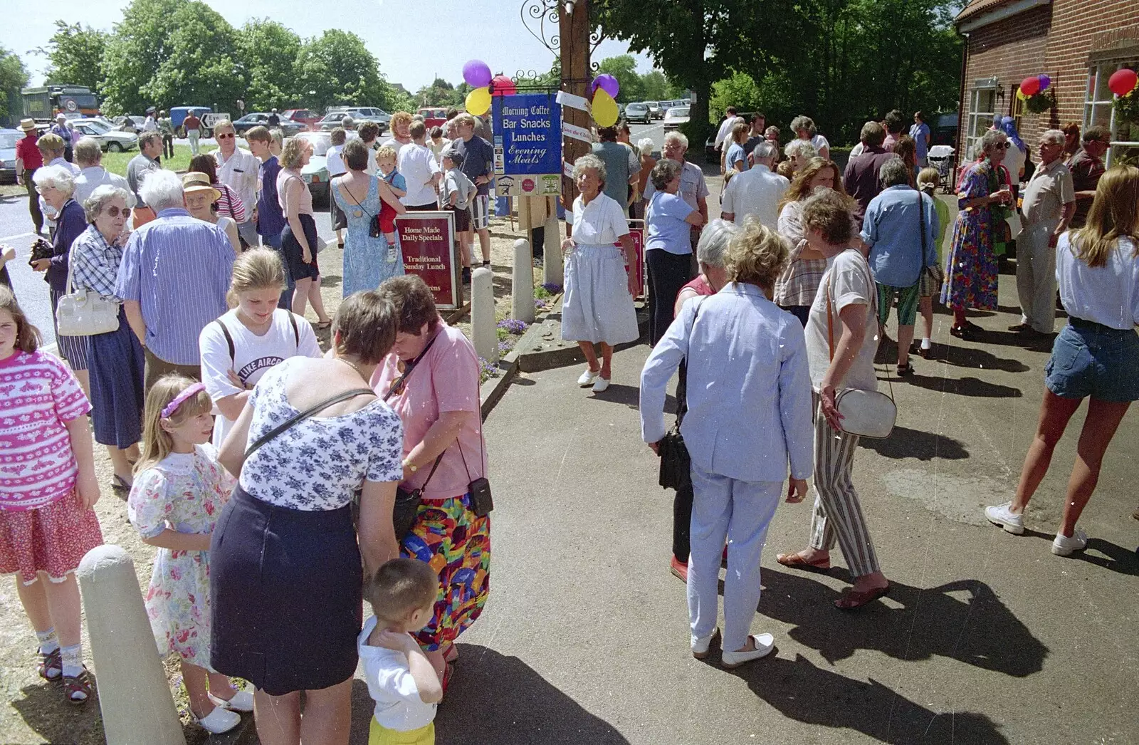 Another crowd scene, from The Norwich Union Mail Coach Run, The Swan Inn, Brome - 15th June 1996