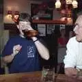 Pippa drinks her beer, A Welly Boot of Beer at the Swan Inn, Brome, Suffolk - 15th June 1996