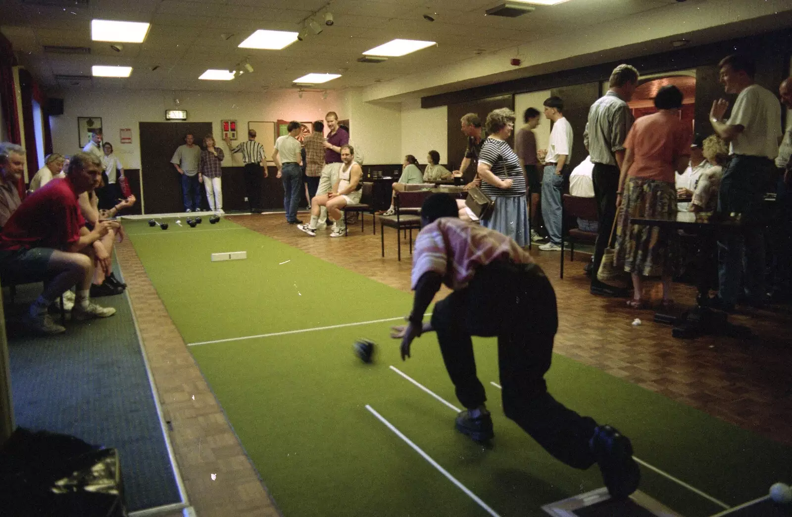 Bowling at Norfolk County Council's social club, from A Welly Boot of Beer at the Swan Inn, Brome, Suffolk - 15th June 1996