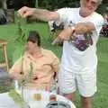 John Willy's dug a weed up from the garden, DH's Barbeque at The Swan Inn, Brome, Suffolk - July 14th 1996