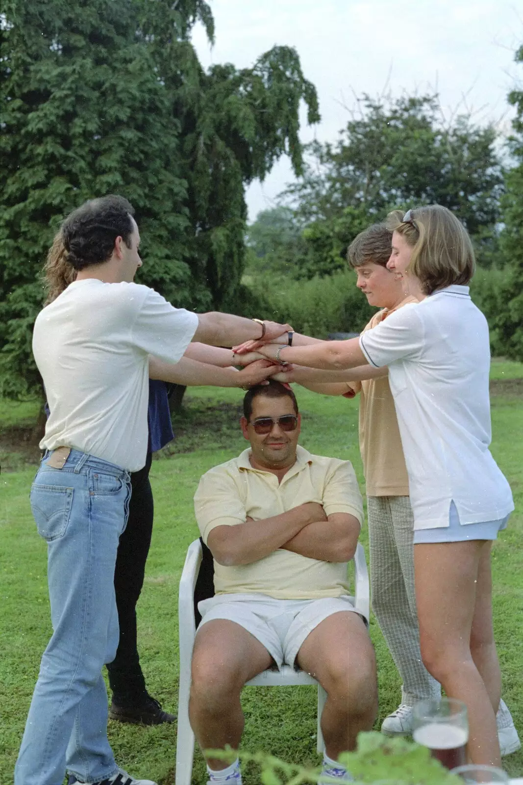 Roger looks non-plussed, from DH's Barbeque at The Swan Inn, Brome, Suffolk - July 14th 1996