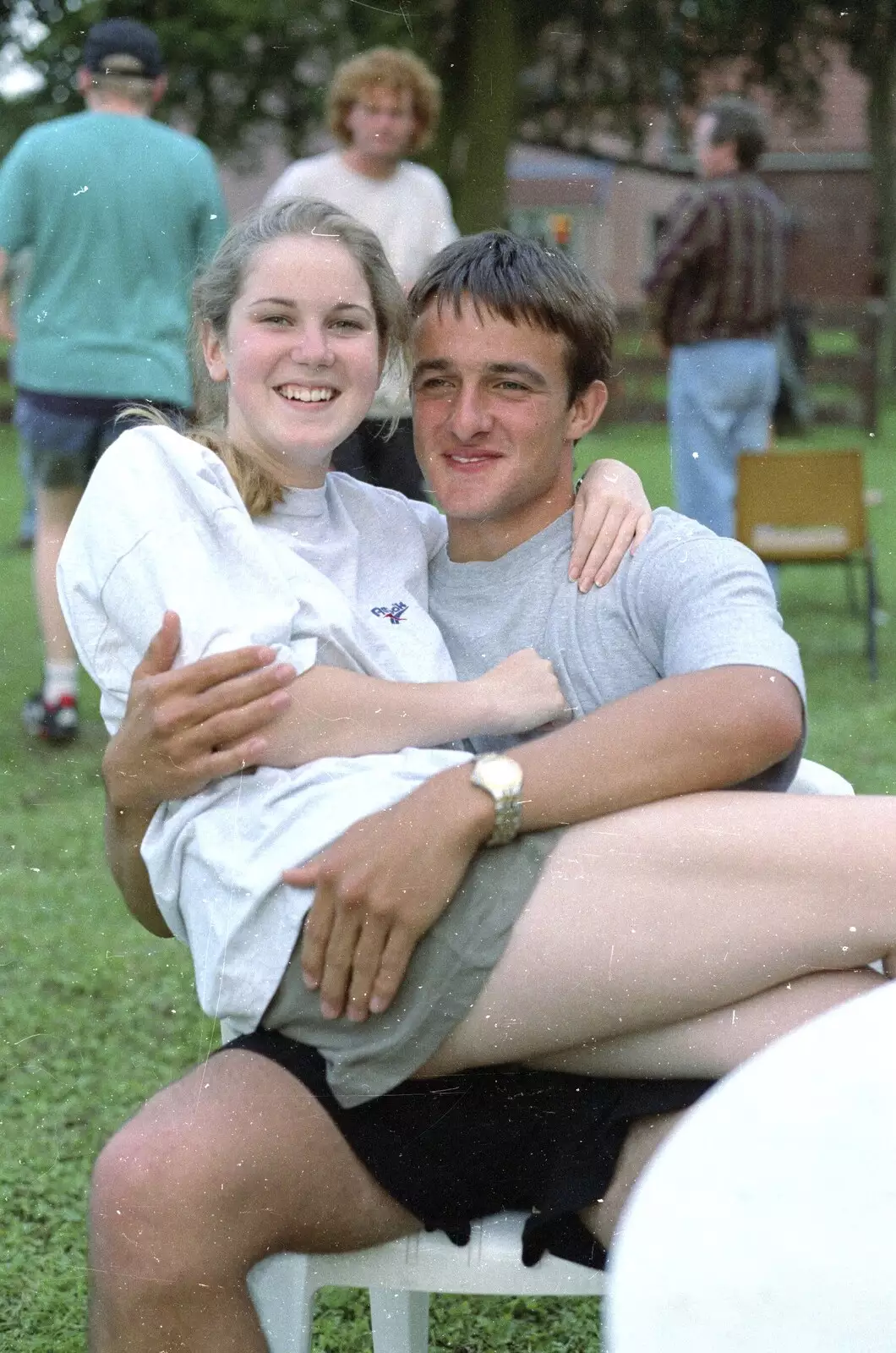 Lorraine and Shane, from DH's Barbeque at The Swan Inn, Brome, Suffolk - July 14th 1996