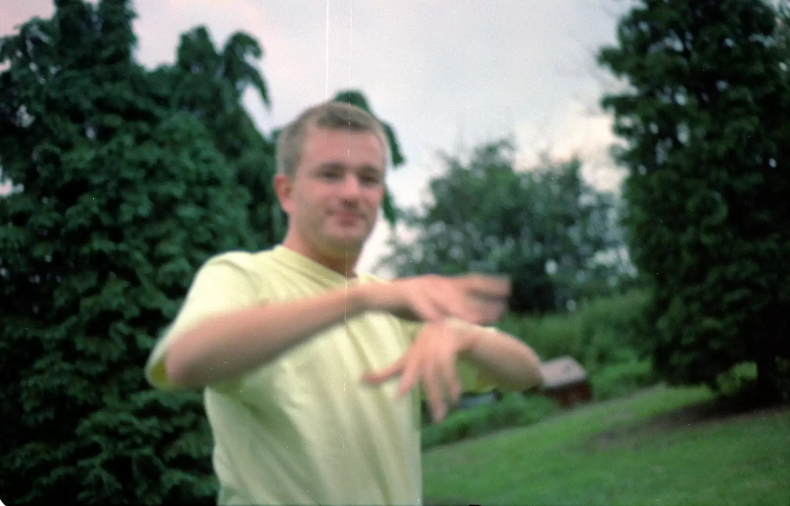 Nosher does some shapes, from DH's Barbeque at The Swan Inn, Brome, Suffolk - July 14th 1996